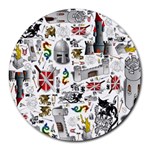 Medieval Mash Up 8  Mouse Pad (Round)