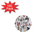 Medieval Mash Up 1  Mini Button Magnet (100 pack)