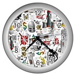 Medieval Mash Up Wall Clock (Silver)