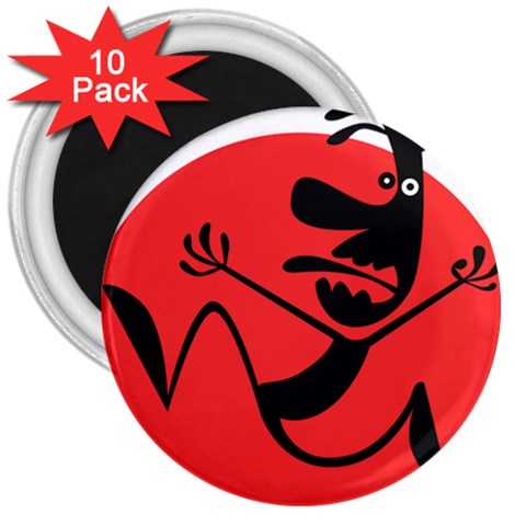 Running Man 3  Button Magnet (10 pack) from ZippyPress Front