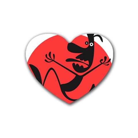 Running Man Drink Coasters 4 Pack (Heart)  from ZippyPress Front