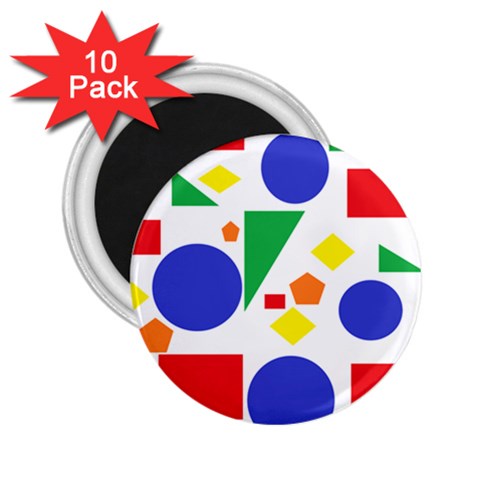 Random Geometrics 2.25  Button Magnet (10 pack) from ZippyPress Front