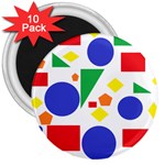 Random Geometrics 3  Button Magnet (10 pack)