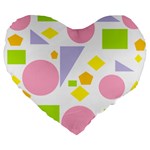 Spring Geometrics 19  Premium Heart Shape Cushion