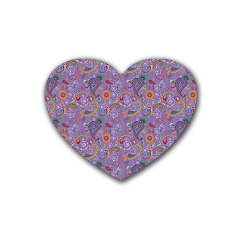 Purple Paisley Drink Coasters 4 Pack (Heart)  from ZippyPress Front