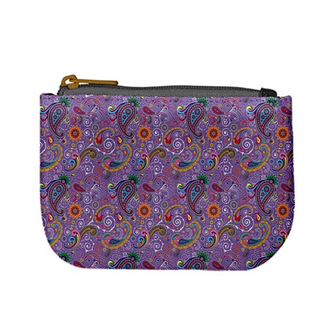 Purple Paisley Coin Change Purse from ZippyPress Front