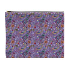 Purple Paisley Cosmetic Bag (XL) from ZippyPress Front