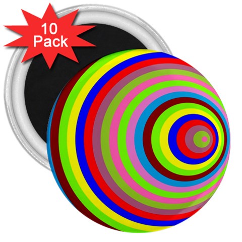 Color 3  Button Magnet (10 pack) from ZippyPress Front