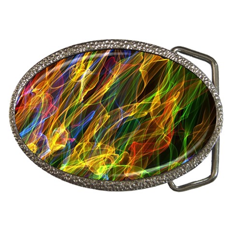 Abstract Smoke Belt Buckle (Oval) from ZippyPress Front