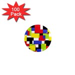 Mod Geometric 1  Mini Button Magnet (100 pack)