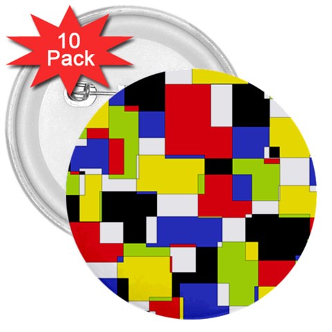 Mod Geometric 3  Button (10 pack) from ZippyPress Front
