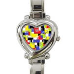 Mod Geometric Heart Italian Charm Watch 