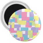 Mod Pastel Geometric 3  Button Magnet