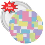 Mod Pastel Geometric 3  Button (10 pack)