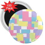 Mod Pastel Geometric 3  Button Magnet (100 pack)
