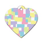 Mod Pastel Geometric Dog Tag Heart (Two Sided)