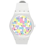Mod Pastel Geometric Plastic Sport Watch (Medium)