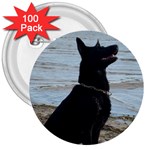 Black German Shepherd 3  Button (100 pack)