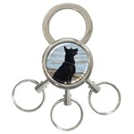 Black German Shepherd 3-Ring Key Chain