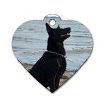 Black German Shepherd Dog Tag Heart (Two Sided)