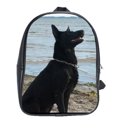 Black German Shepherd School Bag (XL) from ZippyPress Front