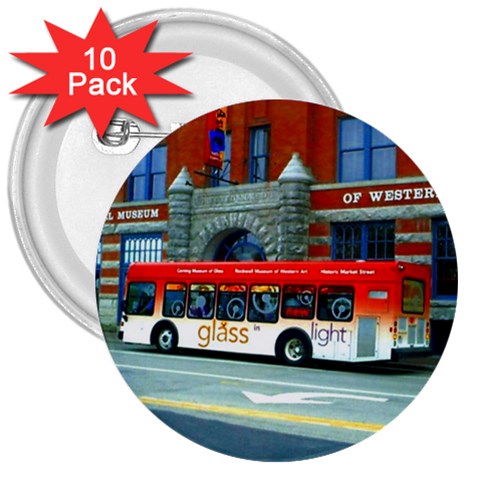 Double Decker Bus   Ave Hurley   3  Button (10 pack) from ZippyPress Front