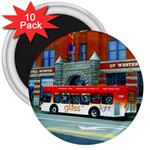 Double Decker Bus   Ave Hurley   3  Button Magnet (10 pack)