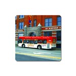 Double Decker Bus   Ave Hurley   Magnet (Square)