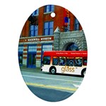 Double Decker Bus   Ave Hurley   Oval Ornament (Two Sides)