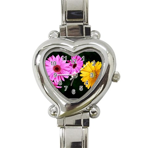 gerbera flowers photo Heart Italian Charm Watch from ZippyPress Front