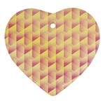 Geometric Pink & Yellow  Heart Ornament