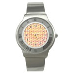 Geometric Pink & Yellow  Stainless Steel Watch (Slim)