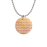 Geometric Pink & Yellow  Button Necklace