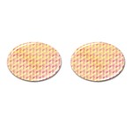 Geometric Pink & Yellow  Cufflinks (Oval)