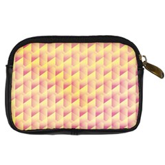 Geometric Pink & Yellow  Digital Camera Leather Case from ZippyPress Back