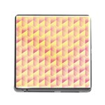 Geometric Pink & Yellow  Memory Card Reader with Storage (Square)
