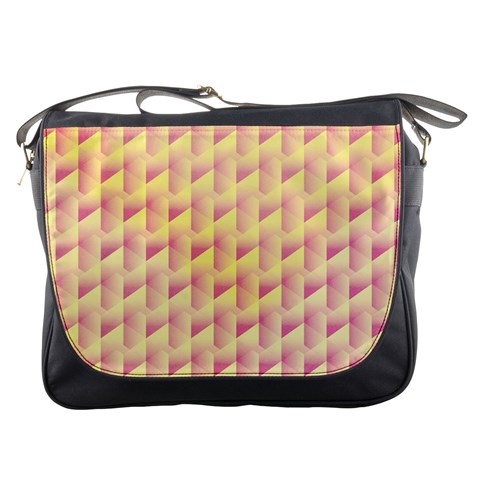 Geometric Pink & Yellow  Messenger Bag from ZippyPress Front