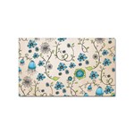 Whimsical Flowers Blue Sticker 10 Pack (Rectangle)