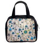 Whimsical Flowers Blue Classic Handbag (Two Sides)