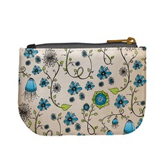 Whimsical Flowers Blue Coin Change Purse from ZippyPress Back