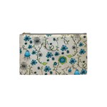 Whimsical Flowers Blue Cosmetic Bag (Small)
