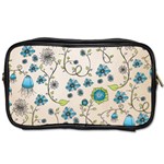Whimsical Flowers Blue Travel Toiletry Bag (Two Sides)