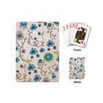 Whimsical Flowers Blue Playing Cards (Mini)
