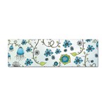 Blue Whimsical Flowers  on blue Bumper Sticker 100 Pack