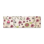 Pink Whimsical flowers on beige Bumper Sticker 100 Pack
