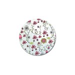 Pink whimsical flowers on blue Golf Ball Marker 10 Pack
