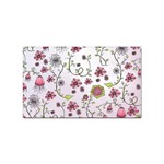 Pink whimsical flowers on pink Sticker (Rectangle)