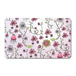 Pink whimsical flowers on pink Magnet (Rectangular)