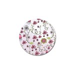 Pink whimsical flowers on pink Golf Ball Marker 10 Pack
