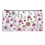 Pink whimsical flowers on pink Pencil Case